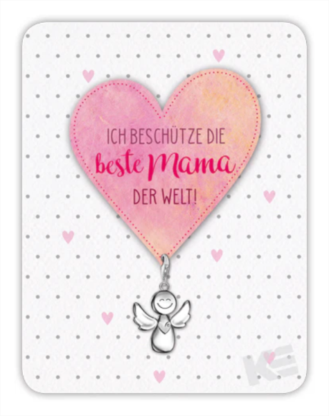 Kärtchen mit Anhänger - Ich beschütze die beste Mama der Welt !