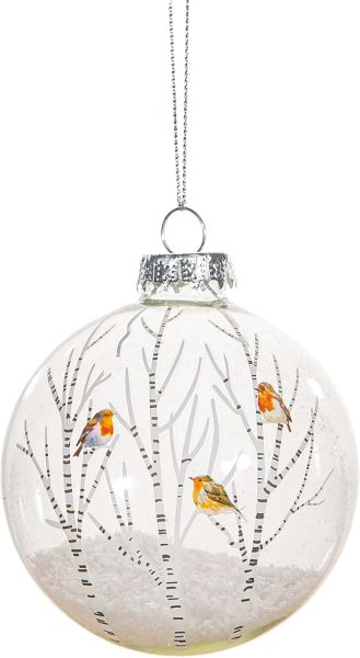 Sass & Belle Weihnachtskugel Rotkehlchen