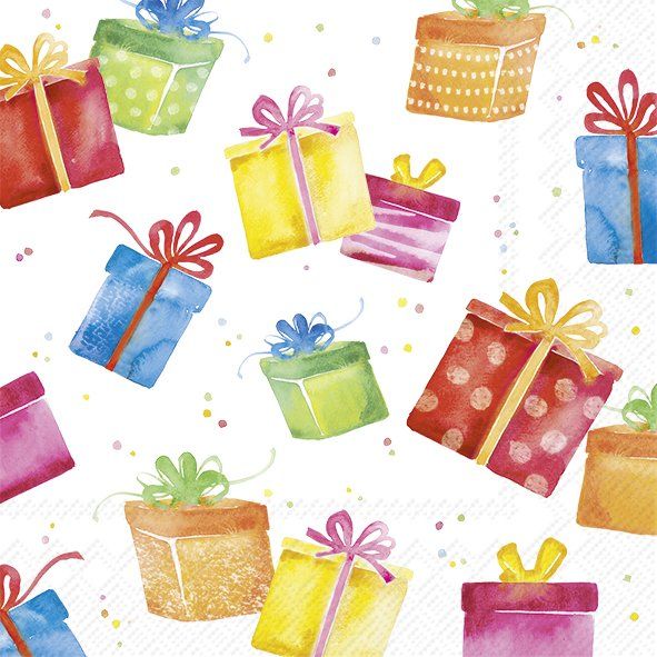 Servietten "Birthday-Presents" 20 Stück