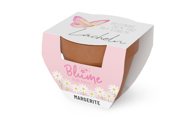 Blume für Dich "Beginne den Tag mit einem Lächeln", (Anzuchtset Margerite)