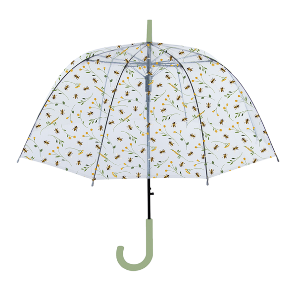 Regenschirm transparent mit Bienenmuster