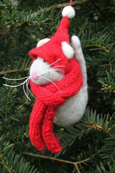 Weichnachtsanhänger "Christmas Mouse" Filz