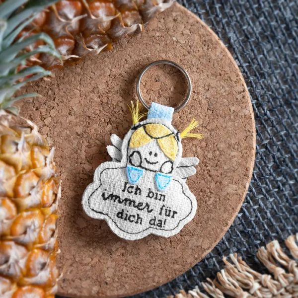 Schlüsselanhänger aus Ananas-Fasern » Schutzengel «