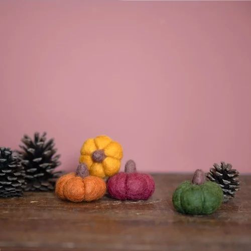 Filz-Kürbis - Herbstdeko, 5 x 4 cm