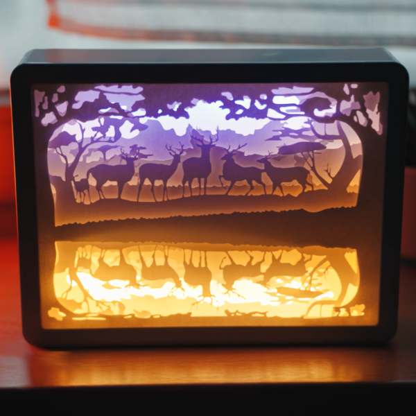 3D Papercut Ligthbox - RECTANGLE - Deer