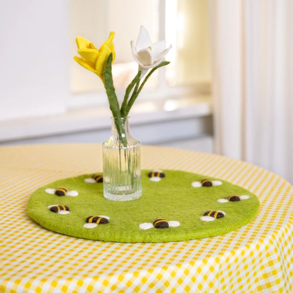 Filzuntersetzer Biene, handgefertigt, 35 cm