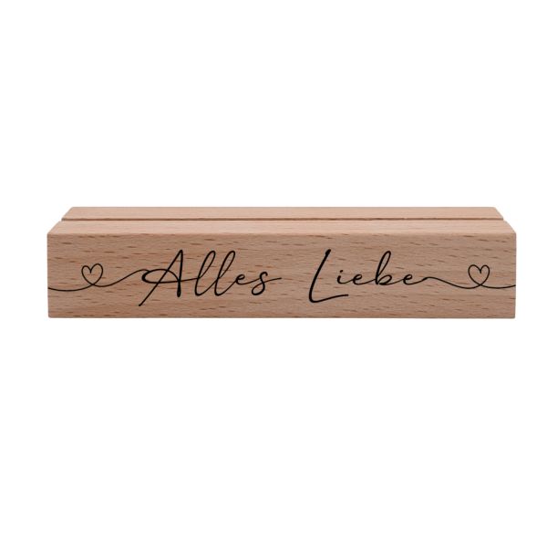 Kartenhalter Holz "Alles Liebe"