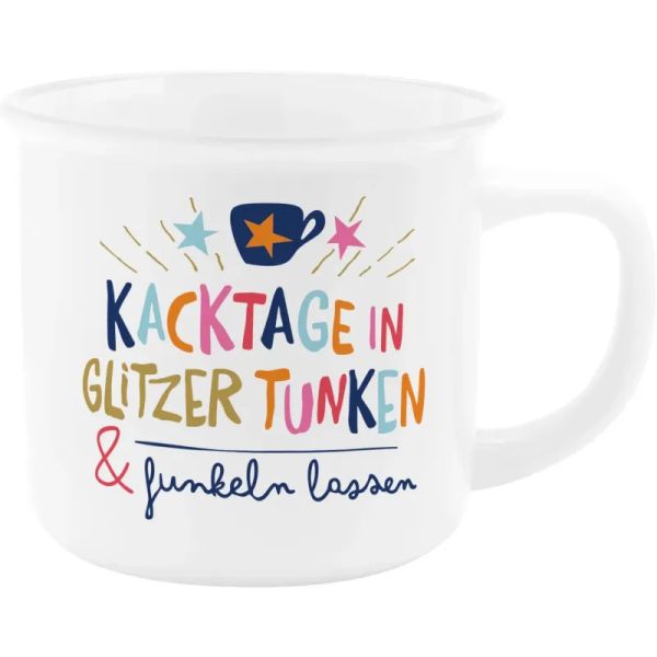 Becher " Kacktage in Glitzer tunken & funkeln lassen"