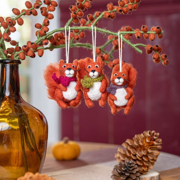 Filz-Anhänger Eichhörnchen, handgefertigt