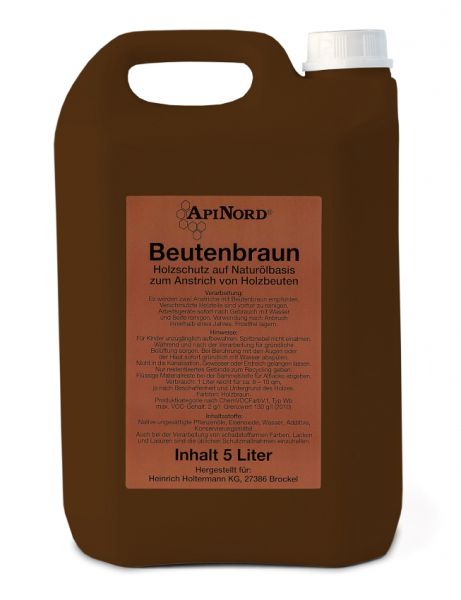 Beutenbraun - Holzlasur auf Planzenölbasis, 5 Liter Kanister