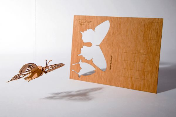 Holzpostkarte Schmetterling